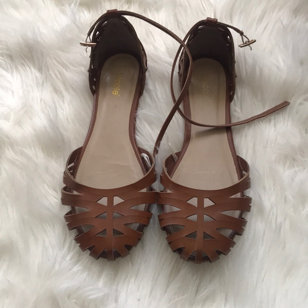 Cognac Vintage Style Sandals